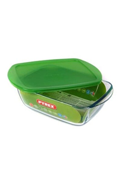 SHOPIENS Food container, 212P000/6145, heat-resistant glass, square, transparent, 2.2 L