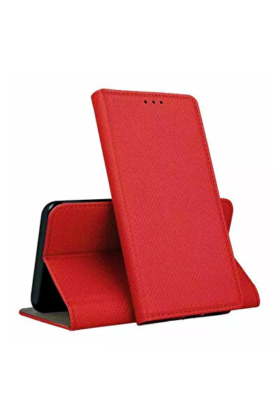 Optim Solution Husa Flip pentru Xiaomi Redmi Note 14 Pro 4G, Texture Design, Rosu