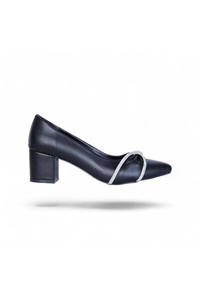 Ayakcenter Pıno2 Black Women's 7cm Heeled Shoes