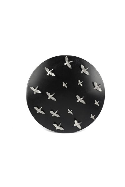 Mikasa Moor Siyah Antik Gümüş Kuşlu Duvar Dekor 90x6cm