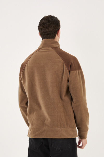 No Way Ανδρικό φούτερ με κανονική εφαρμογή με μισό φερμουάρ και με ρέλι τσέπες Fleto