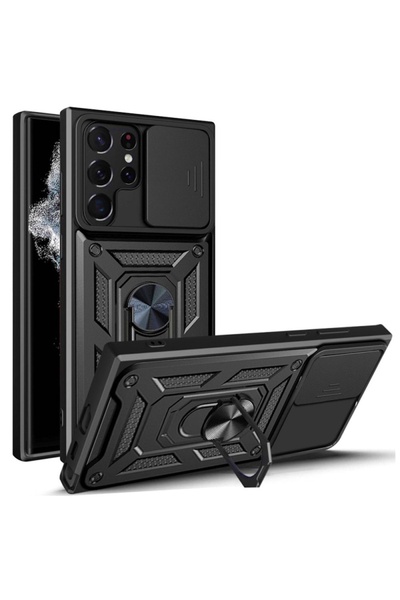 Optim Solution Husa Shutter Spate Armor Ring Lens Cover pentru Samsung Galaxy...