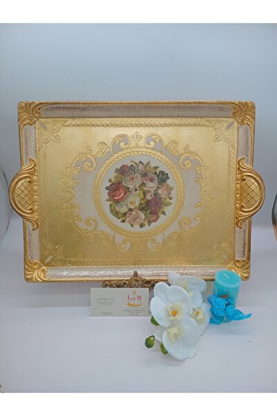 L&M FLORENCE ART L&M Italian Iliad Ivory Wooden Tray