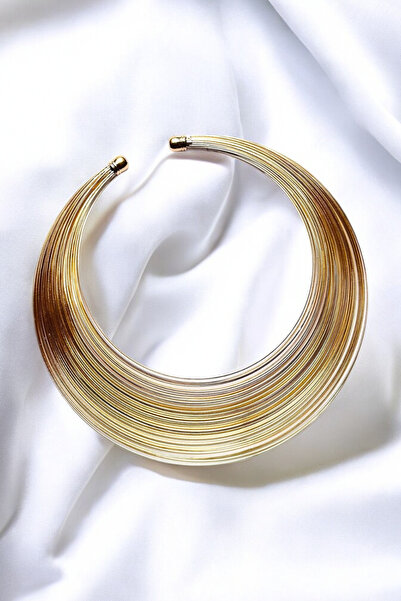 PETEK AKSESUAR METALİZE CHOKER TEL TASMA KOLYE