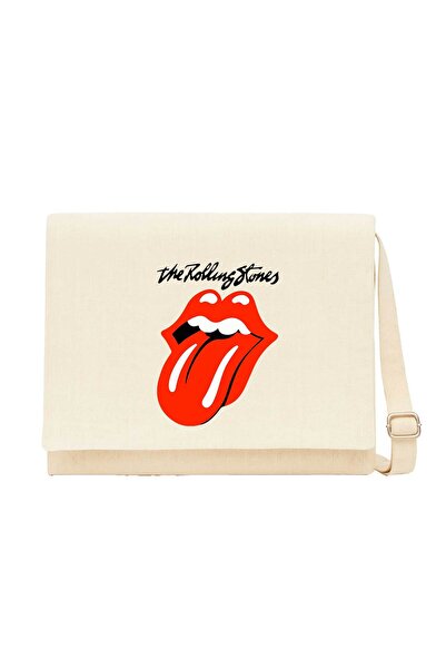 CrowsGate Rolling Stones Cream Canvas Messenger Bag