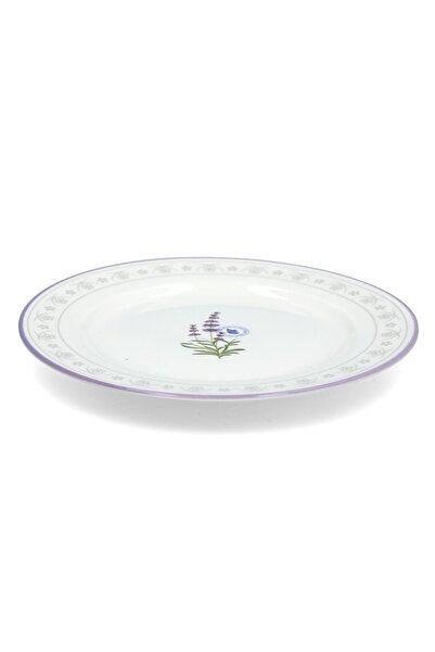 Bien Servi طبق سلطة مع ملصق حافة أرجوانية 22 سم