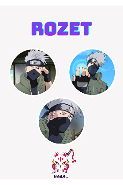 Hara Company Naruto Animesi Kakashi Hatake Anime Rozet Seti 3’lü