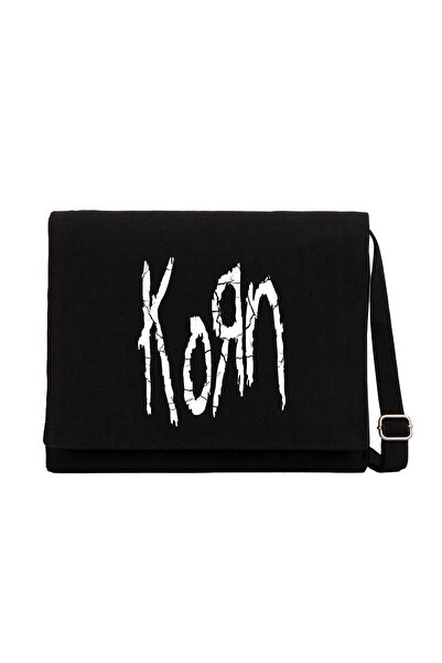 CrowsGate Korn Logo Black Canvas Messenger Bag