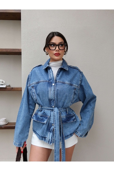 ESRAHELVACI Jachetă din denim cu curea