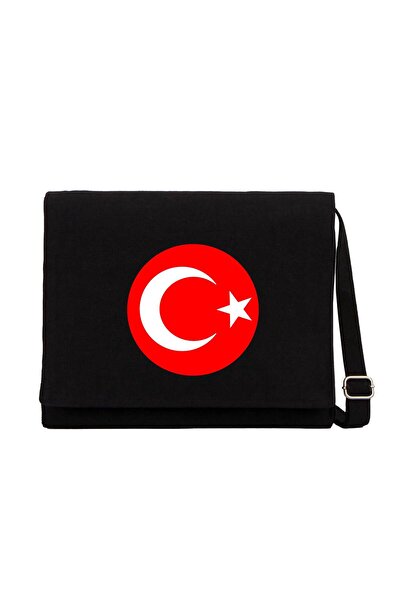 CrowsGate Geantă Messenger din pânză neagră Moon Star