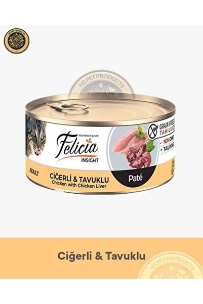 Felicia Insight Pate Ciğerli & Tavuklu Kıyılmış Yetişkin Kedi Konserve Maması...