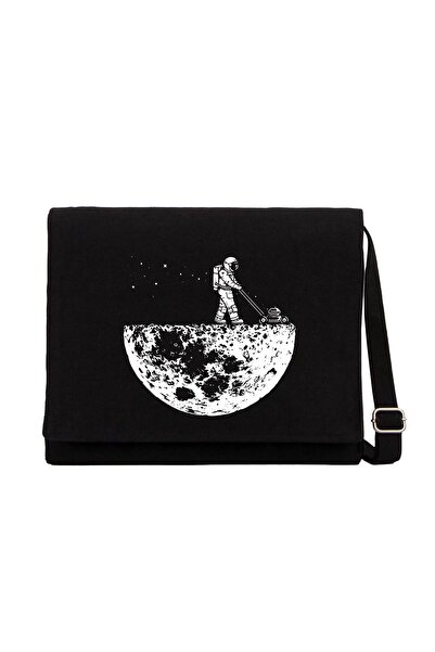 CrowsGate Geantă Messenger din pânză neagră Moon Life