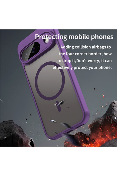 Optim Solution Προστατευτική θήκη IcyAura για Google Pixel 10, Ανθεκτική στους κραδασμούς, Λειτουργία MagSafe, Μωβ