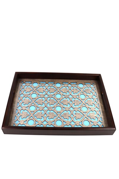 Bien Servi صينية تقديم خشبية بتصميم مستطيل الشكل باللونين الأسود والأخضر 2205...