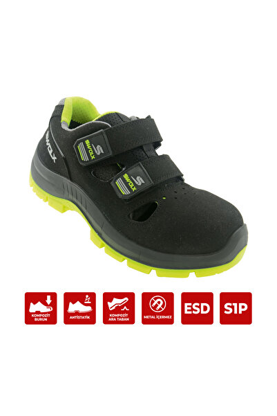 Swolx Combo-XS 110 Siyah Süet Kaplama Kompozit Burunlu Suya Dayanıklı İş Sand...