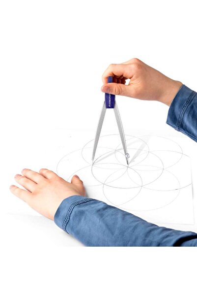 Staedtler Precision school compass, lead set, box with ruler, Staedtler, 550-50