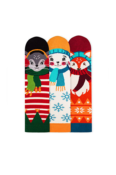 Pirin Hill Sosete bambus de craciun BOX 3 Comfort Feet Socks CHRISTMAS Mouse Rabbit Fox