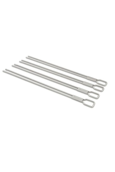 Broil King 4-Piece Heavy Duty Stainless Steel Double Prong BBQ Skewers Silver 12"