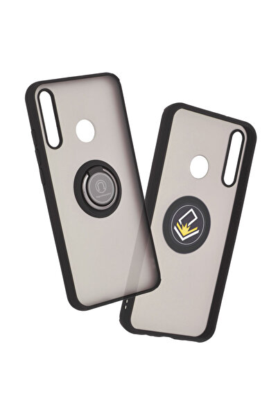 Optim Solution Husa cu bumper TPU pentru Huawei P40 Lite E / Y7p, Inel Glinth, Super Slim, Negru