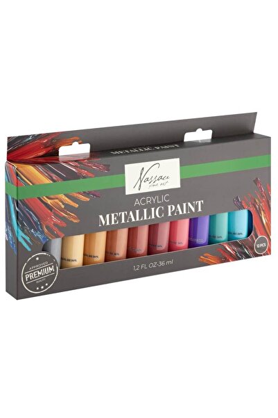 Nassau Set de 12 culori acrilice metalice 36 ml Fine Art
