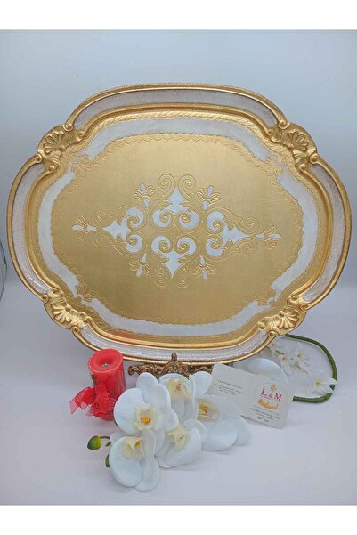 L&M FLORENCE ART صينية خشبية بيضاء من L&M إيطالية ديرا