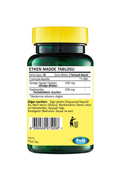 Vitapol Ginkgo Biloba Lecithin 100 Kapsül