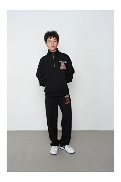 QUEEN KİDS Αγορικό κοστούμι 8132 2 νήματα Α Κεντημένο μαύρο