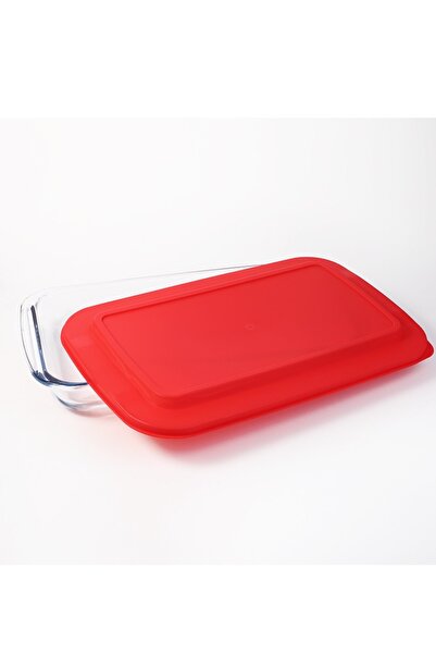 Generic صينية فرن زجاجية بالغطاء + كيس