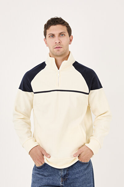 No Way Ανδρικό φούτερ με κανονική εφαρμογή με μισό φερμουάρ και με ρέλι τσέπες Fleto