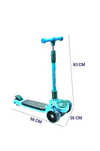 Generic سكوتر ركل محمول بثلاث عجلات مزود بإضاءة LED