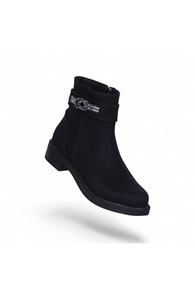 Ayakcenter حذاء مسطح نسائي من Alens A6 باللون الأسود من جلد النوبوك