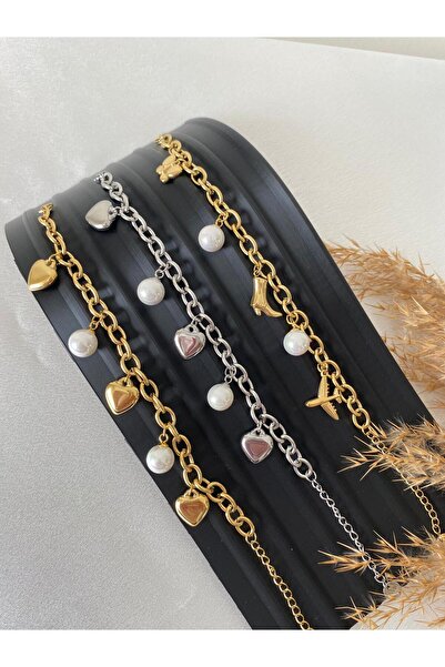 stainless steell Charm Detailed Steel Bracelet