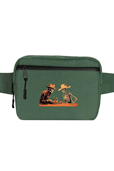 CrowsGate Geantă de talie Skelton Cowboy Bar Culoare verde
