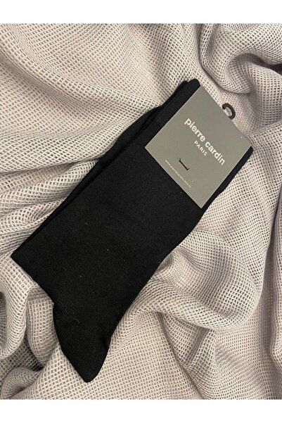 Pierre Cardin Men's Woven Solid Color Bamboo Black Socks