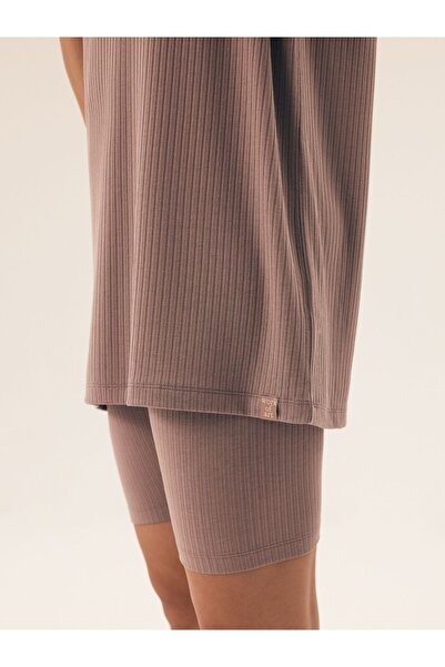 Henderson Women's Homewear 2-Piece Set Outfit Oversize T-Shirt & Biker Shorts Ribbed | Nueva