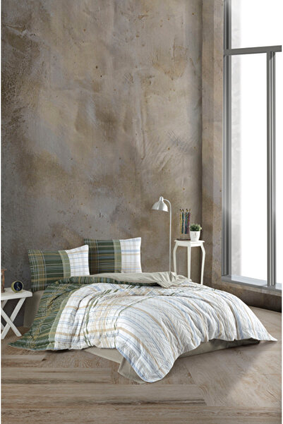 Plaid All-Season Quilted Single Duvet Cover Set