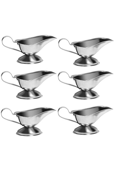 Raki Set of 6 stainless steel sauce pots with legs 100ml