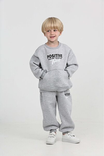 Toontoy Boy's Positive Printed Tracksuit Set