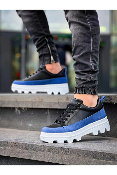 Zerenyus Zrn-056 Tractor Sole Black Blue Casual Sports Shoes