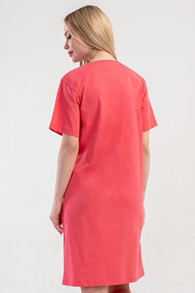 VİENETTA Women's Fuchsia Color Short Sleeve Maternity Tunic C8T2N1014