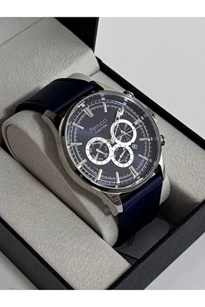 Ferrucci ERKEK KOL SAATİ METAL KASA DAYANIKLI DERİ KORDON 30 METRE SUYA DAYANIKLI