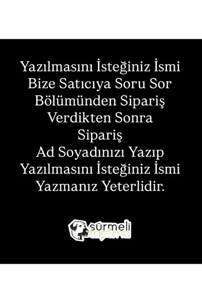 Sürmeli Tasma Yavru Kangal Tasması İsteğinize Özel İsimli Hakiki Deri 2 Zilli 60 Cm
