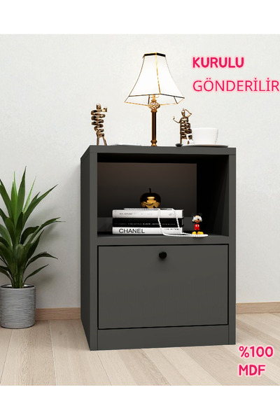 KONAK EV EŞYALARI Bifur Gizli Bölmeli Komodin,MDF,Kurulu Gönderilir,Montaj Gerekmez