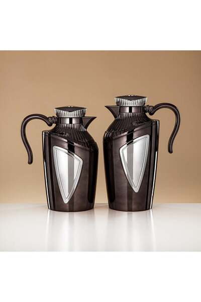 Radin 2 Pieces Vacuum Flask Set Gunmetal & Silver - UWP-0700/1000 E 10 C
