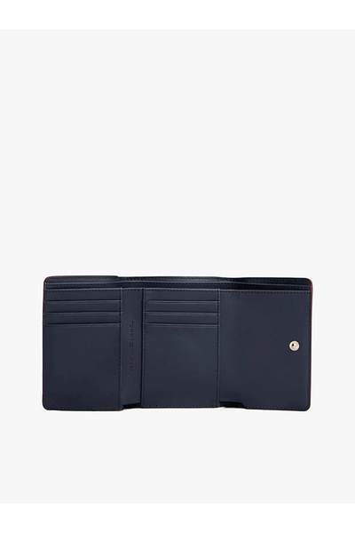 Tommy Hilfiger Kadın İkonik Logolu Üç Katlı Cüzdan - Bordo