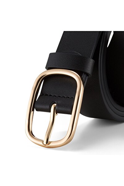 zagatto Γυναικεία ζώνη από γνήσιο δέρμα, Zagatto, Μαύρη, Χρυσή αγκράφα, Κομψή...