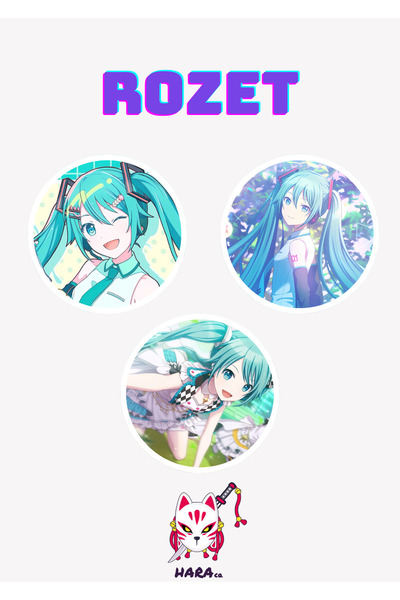Hara Company Project SEKAI Animesi Hatsune Miku Anime Rozet Seti 3’lü