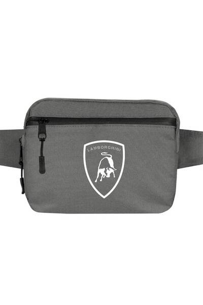 CrowsGate Lamborghni Logo White Waist Bag Gray Color