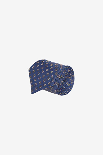 ALTINYILDIZ CLASSICS Men's Navy Blue-Brown Patterned Tie