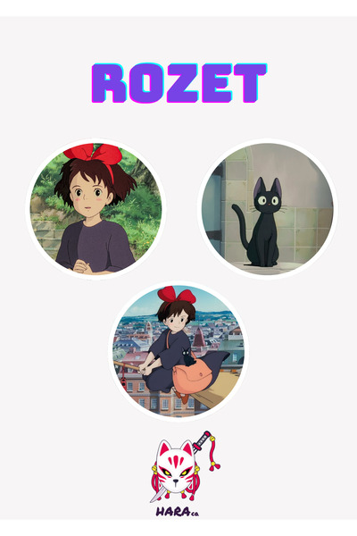 Hara Company Ghibli Studio Küçük Cadı Kiki Animesi Kiki Anime Rozet Seti 3’lü